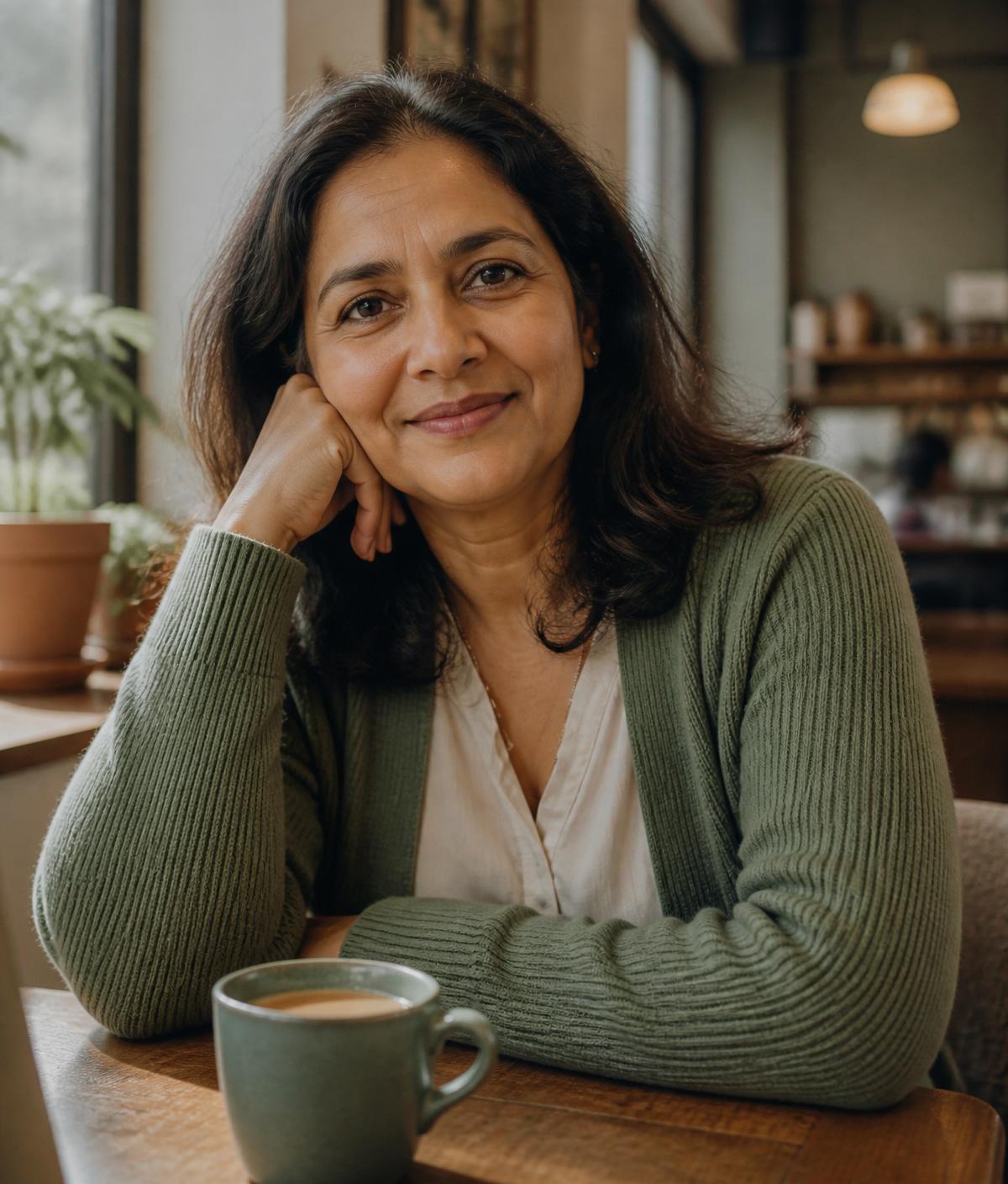 A local guardian at a warm cafe